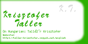 krisztofer taller business card